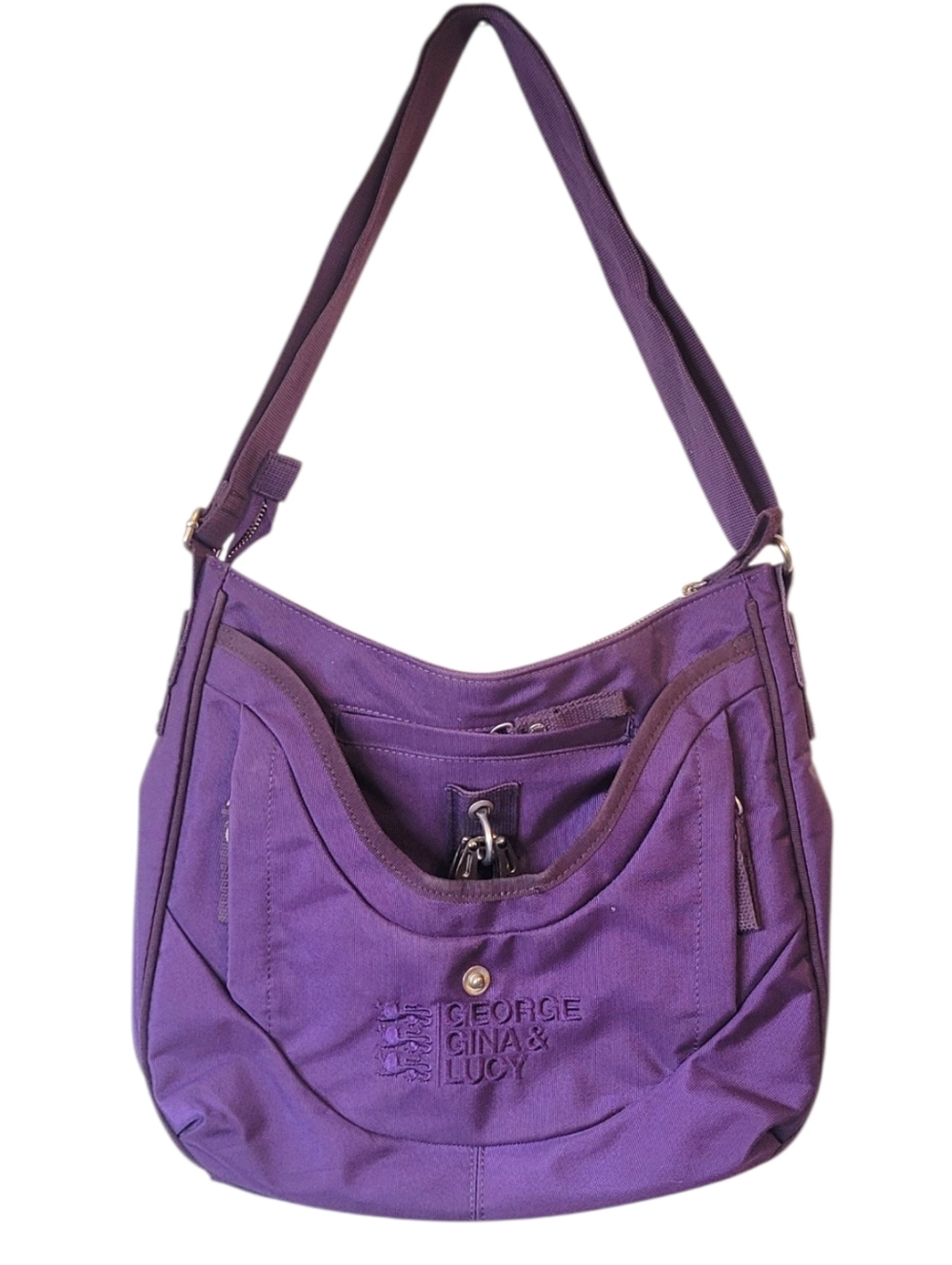 George Gina & Lucy Purple Nylon Swingeling Cargo Hobo Bag OS